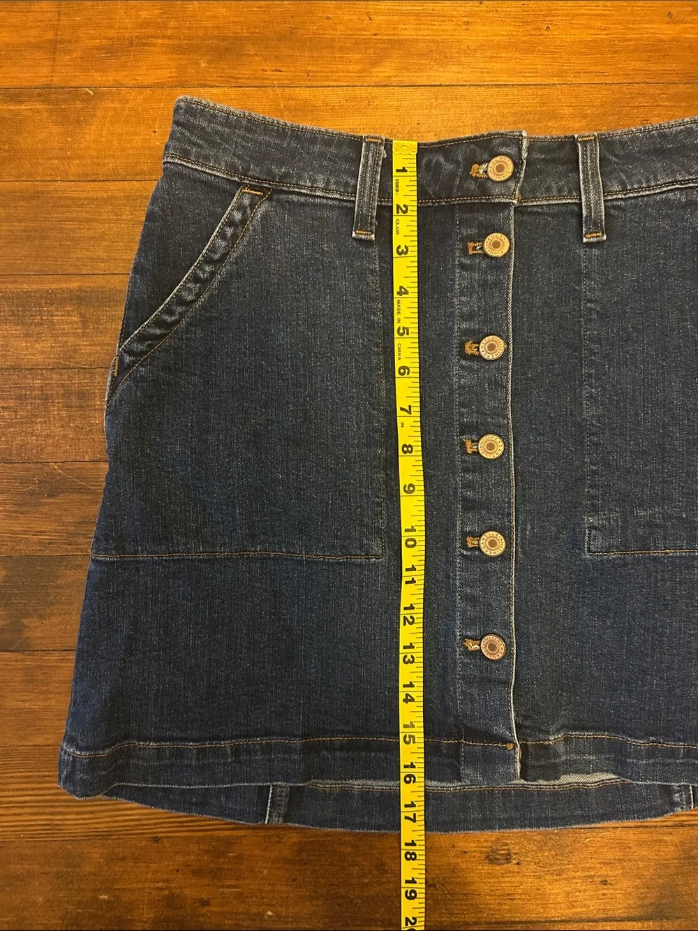 J. Crew Classic Blue Denim Button-Front Mini Skirt - 6, NWOT